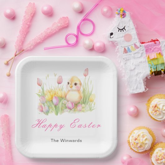 Spring Chick Easter Brunch Papieren Bordje (Feest)