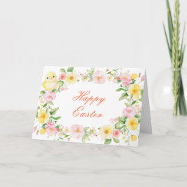 Spring Chick Floral Easter Kaart