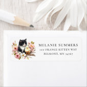Spring Chick Kitten Bloemen Retouradres Label (Insitu)