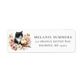 Spring Chick Kitten Bloemen Retouradres Label (Voorkant)