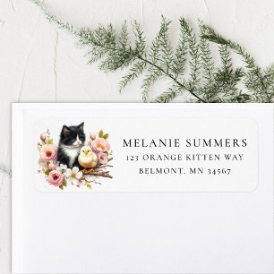 Spring Chick Kitten Bloemen Retouradres Label