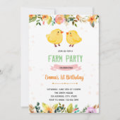 Spring chick party verjaardagsuitnodiging kaart (Voorkant)