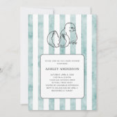 Spring Chick & Stripes  stijl Baby shower Kaart (Voorkant)