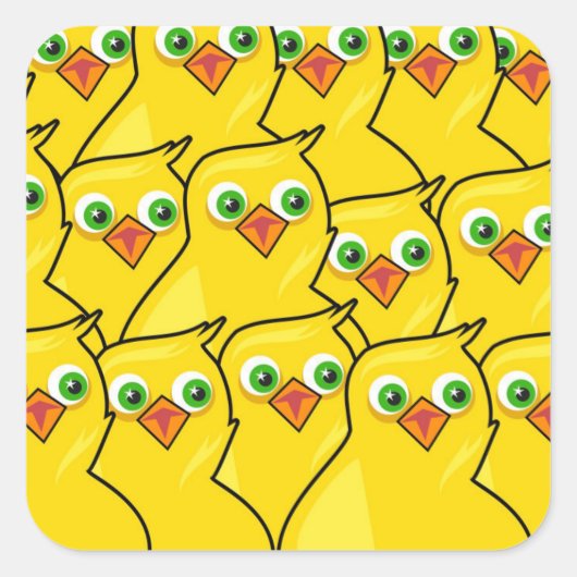 Spring Chick Vierkante Sticker (Voorkant)