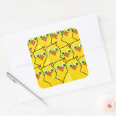 Spring Chick Vierkante Sticker (Envelop)