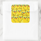 Spring Chick Vierkante Sticker (Tas)
