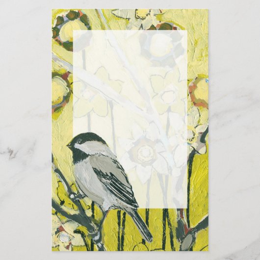 Spring Chickadee Stationery Briefpapier (Voorkant)