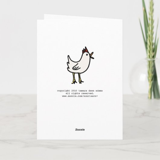 Spring Chicken 50th Birthday Card Kaart (Achterkant)