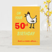 Spring Chicken 50th Birthday Card Kaart (Gele Bloem)