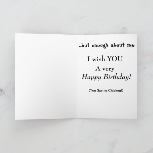 Spring Chicken Birthday Card Kaart (Binnen)