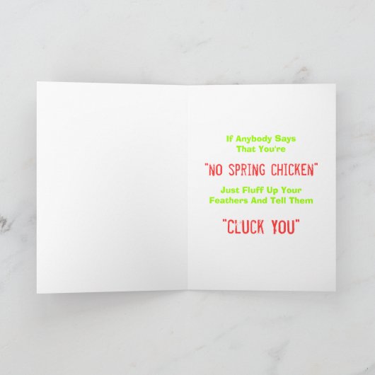 Spring Chicken Birthday Card Kaart (Binnen)