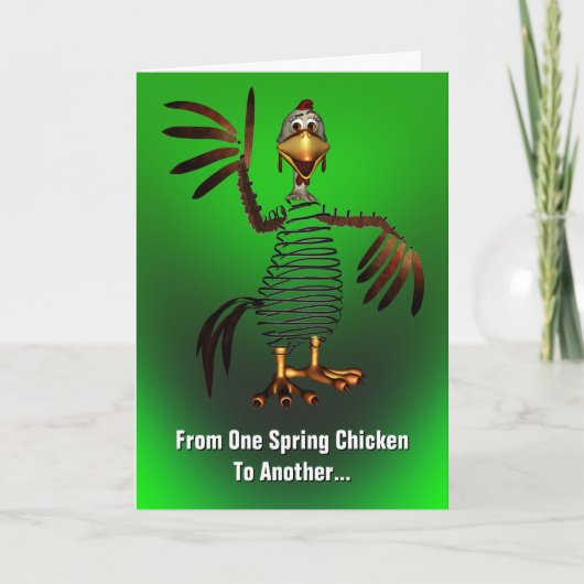 Spring Chicken Birthday Kaart (Voorkant)
