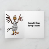 Spring Chicken Birthday Kaart (Binnen)