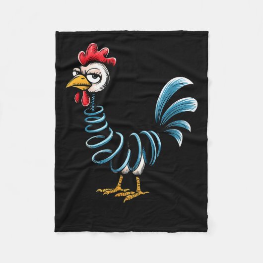 Spring Chicken Chicken On Go Stick Funny Chicken Fleece Deken (Voorkant)
