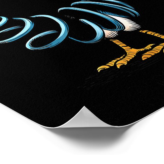 Spring Chicken Chicken On Go Stick Funny Chicken Poster (Hoek)