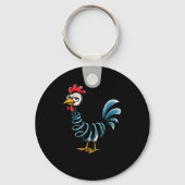 Spring Chicken Chicken On Go Stick Funny Chicken  Sleutelhanger (Voorkant)