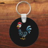 Spring Chicken Chicken On Go Stick Funny Chicken  Sleutelhanger (Voorkant)