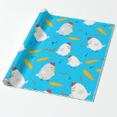 Spring Chicken Pattern Cadeaupapier (Uitgerold)