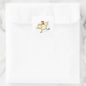 Spring Chicken Vierkante Sticker (Tas)