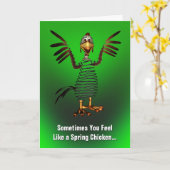Spring Chicken wordt gezond Kaart (Gele Bloem)