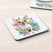 Spring Chihuahua Bier Onderzetter (Linkerzijde)