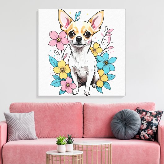 Spring Chihuahua Canvas Afdruk (Insitu (Woonkamer))