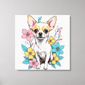 Spring Chihuahua Canvas Afdruk (Voorkant)