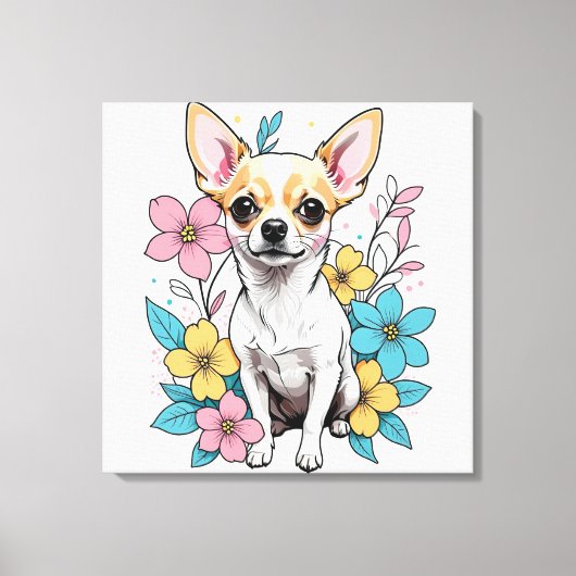 Spring Chihuahua Canvas Afdruk (Voorkant)