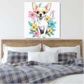 Spring Chihuahua Canvas Afdruk (Insitu (Slaapkamer))