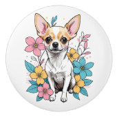 Spring Chihuahua Keramische Knop (Voorkant)