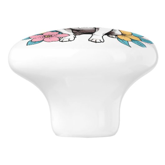 Spring Chihuahua Keramische Knop (Zijkant)