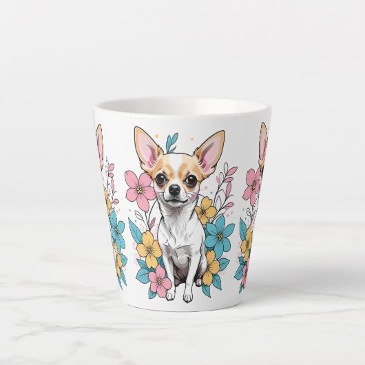 Spring Chihuahua Latte Mok (Voorkant)