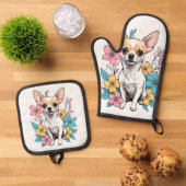 Spring Chihuahua Ovenwant & Pannenlap Set (Top down)