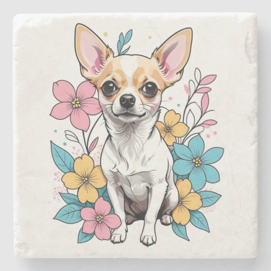 Spring Chihuahua Stenen Onderzetter (Voorkant)