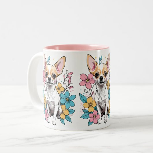 Spring Chihuahua Tweekleurige Koffiemok (Voorkant links)