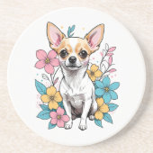 Spring Chihuahua Zandsteen Onderzetter (Voorkant)