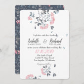 Spring chique grijs paardenbloem waterverf bruilof kaart (Voorkant / Achterkant)