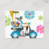 Spring Cleaning Retro Daisy Flowers Visitekaartje (Voorkant)