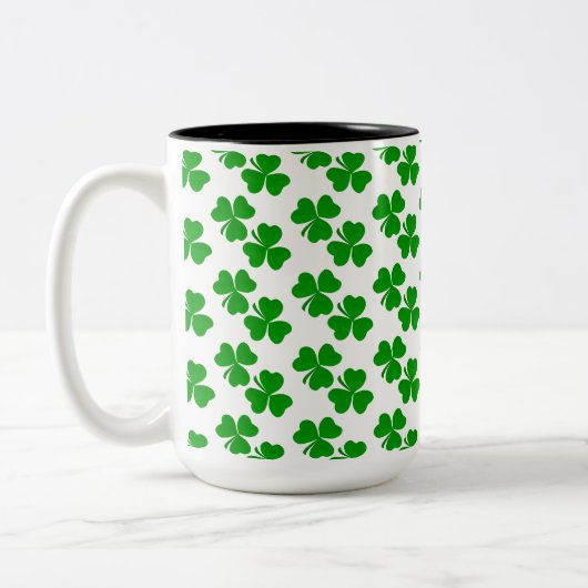 Spring Clovers Shamrocks Tweekleurige Koffiemok (Links)