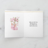 Spring Coffee Cup met bloemen Happy Birthday Feestdagen Kaart (Binnen)