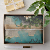 Spring Collage Art met tropische bloemen en dromen Tissuepapier (Geschenk)