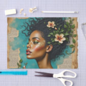 Spring Collage Art met tropische bloemen en dromen Tissuepapier (Craft)