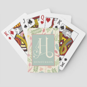 Spring Color and Pattern H Monogram, Bicycle Play Pokerkaarten