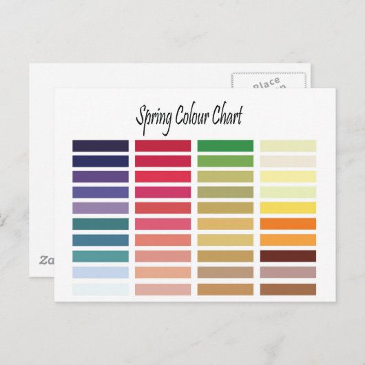 Spring Color Chart Briefkaart (Voorkant / Achterkant)
