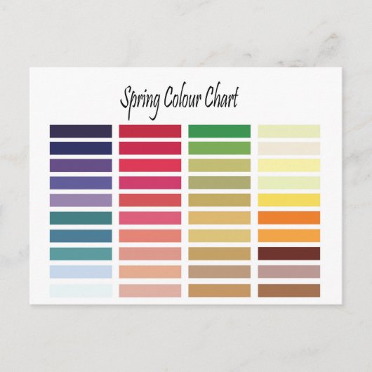 Spring Color Chart Briefkaart (Voorkant)
