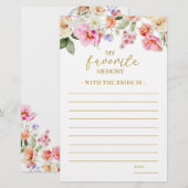 Spring Colorful Floral Bridal Shower Memory Game (Voorkant / Achterkant)