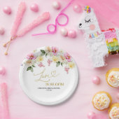 Spring Colorful Floral Bridal Shower Papieren Bordje (Feest)