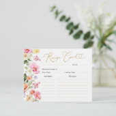 Spring Colorful Floral Bridal Shower Recipe Card Kaart (Staand voorkant)
