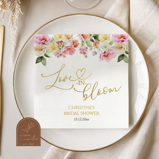 Spring Colorful Floral Bridal Shower Servet