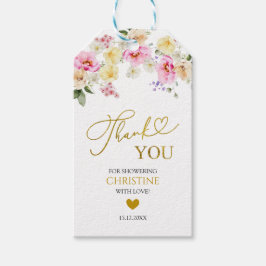 Spring Colorful Floral Bridal Shower Thank You Tag Cadeaulabel